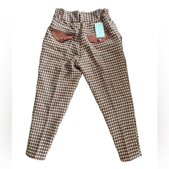 Vintage Children's Brick Red Houndstooth Trousers - Picture 2 of 11